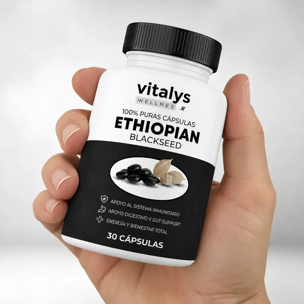 Semilla Negra Etíope — La fórmula natural con 4,64% de timoquinona para tu equilibrio interno.