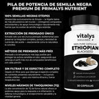 Semilla Negra Etíope — La fórmula natural con 4,64% de timoquinona para tu equilibrio interno.